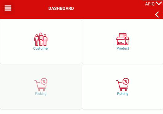FACT ERP mobile dashboard for use on the warehouse floor