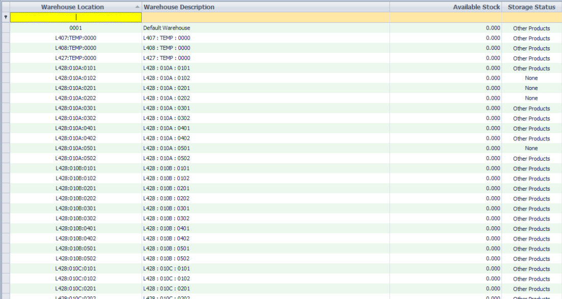 FACT ERP warehouse identifier configuration carrying the Part 1 addressing format