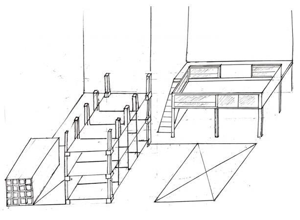 3D concept drawing of the proposed warehouse layout
