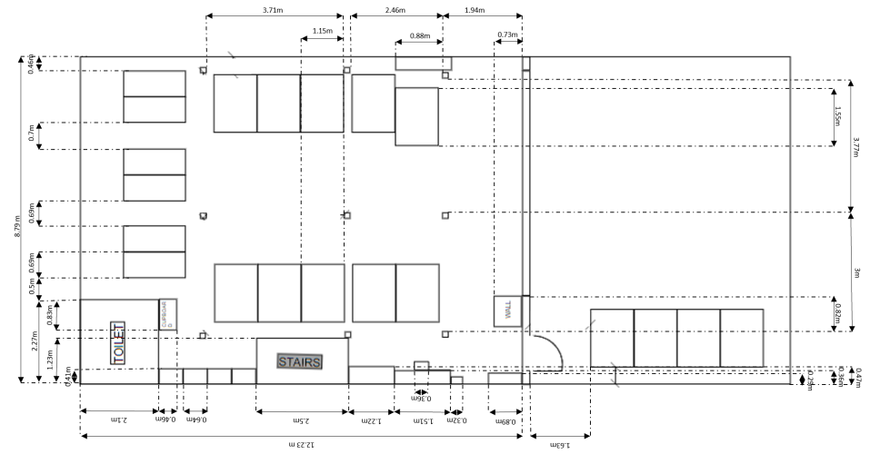 Measured warehouse layout plan